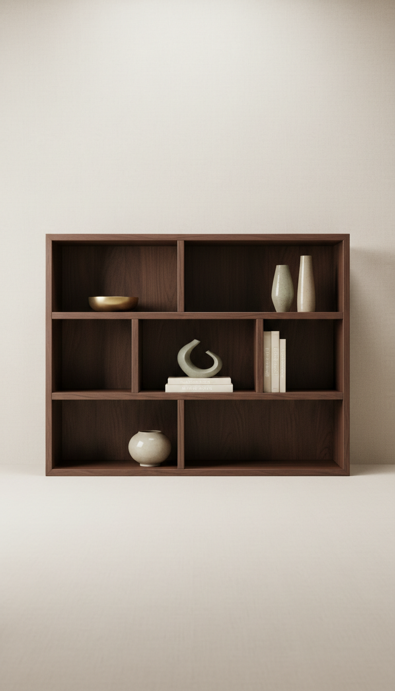 Étagère modulaire noyer profond