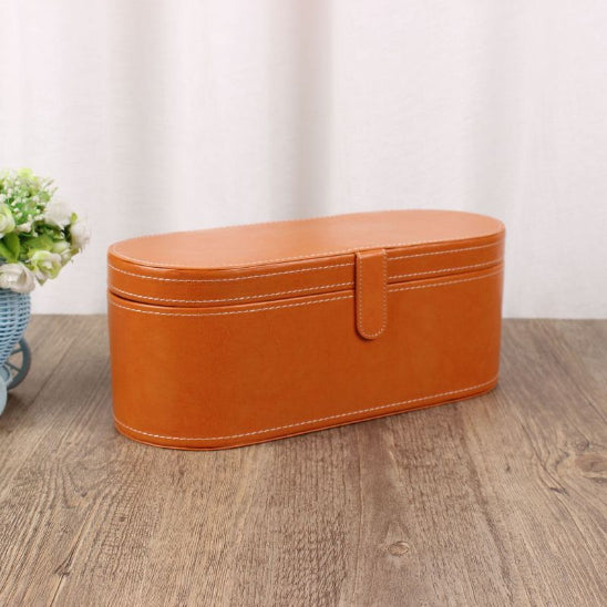 boite rangement outils coiffure brun
