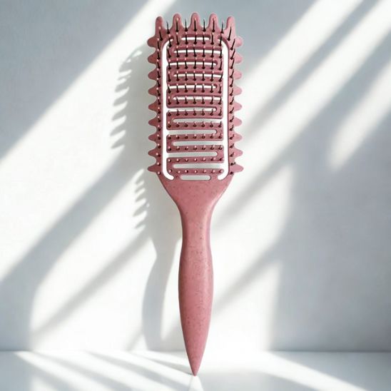 brosse à cheveux bouclés rose