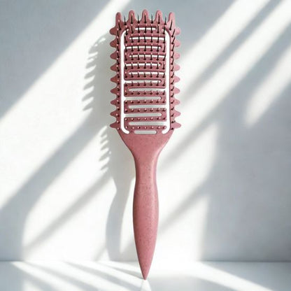 brosse à cheveux bouclés rose