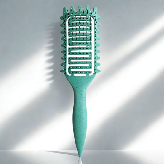 brosse à cheveux bouclés verte