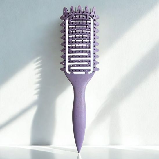 brosse à cheveux bouclés violette