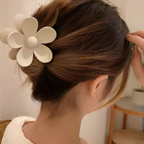 Pince à Cheveux Fleur Beige