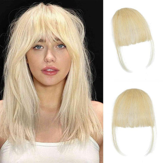 extension cheveux à clip frange naturelle blond clair