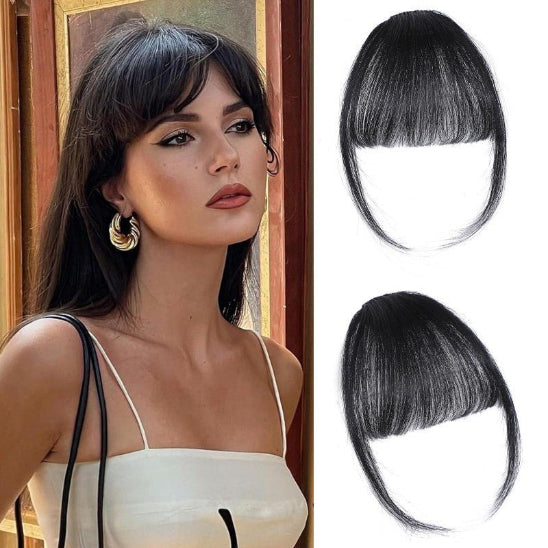 extension cheveux à clip frange naturelle brun