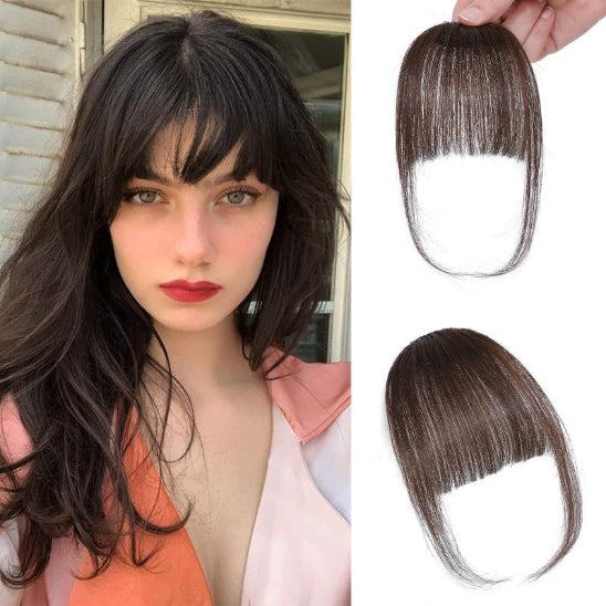 extension cheveux à clip frange naturelle foncé