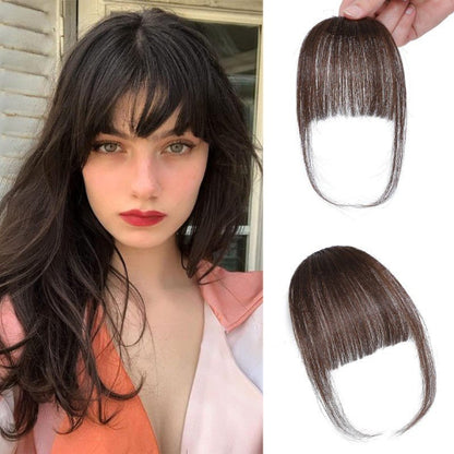 extension cheveux à clip frange naturelle foncé