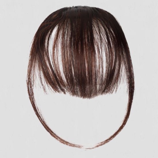 extension cheveux frange à clip brun foncé