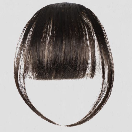 extension cheveux frange à clip brun noir
