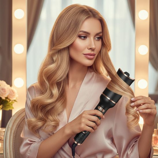 femme blonde boucleur automatique rapide