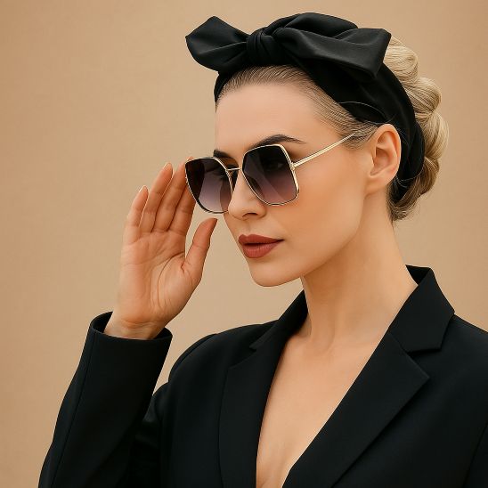 femme blonde porte bigoudi bandeau noir