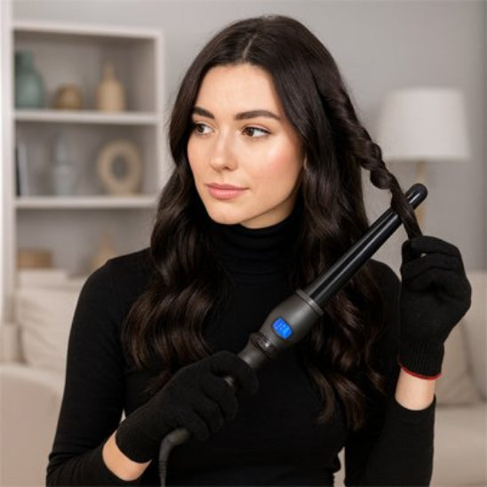 femme brune fer à friser facile