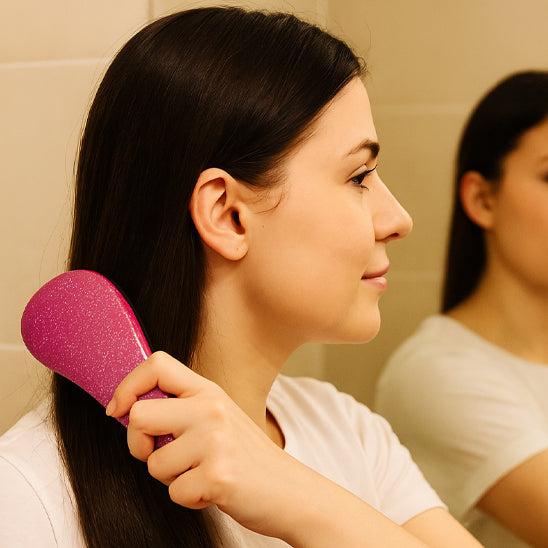 femme coiffe cheveux démelante