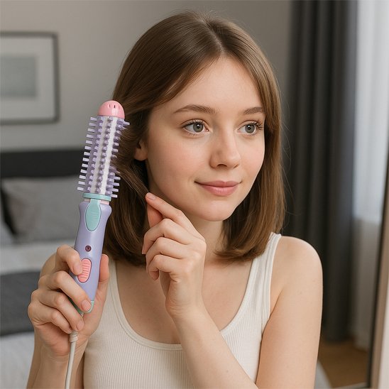 femme jeune utilise fer à boucler
