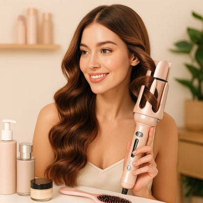 femme matin utilise boucleur à cheveux