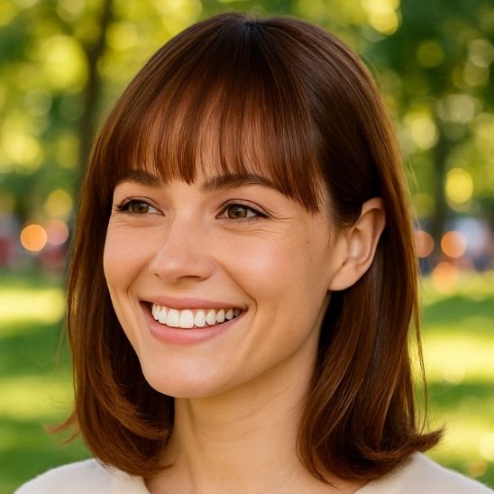 femme porte extension cheveux frange clip