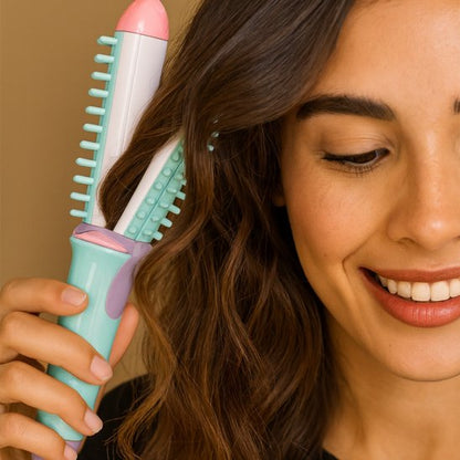 femme souriante fer à friser