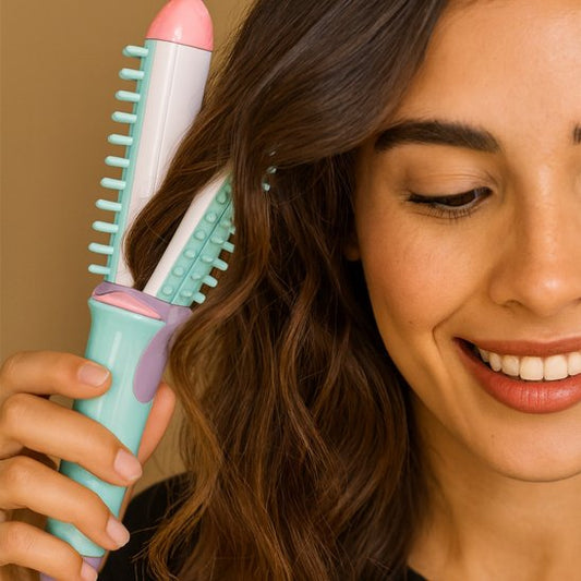 femme souriante fer à friser