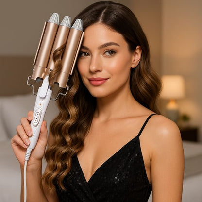 femme utilise fer à friser