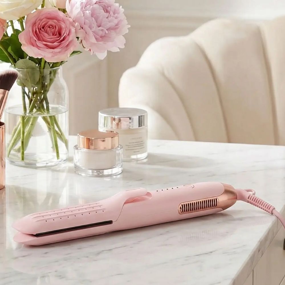 lisseur et boucleur efficace rose