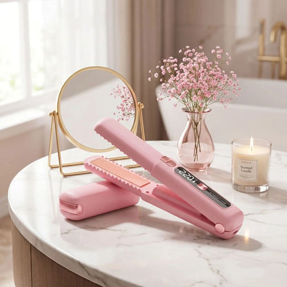 mini lisseur sans fil rose