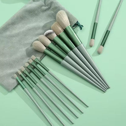 Pinceaux Maquillage | ColorGlam™ Vert - Set de 13 - Cérès Beauté