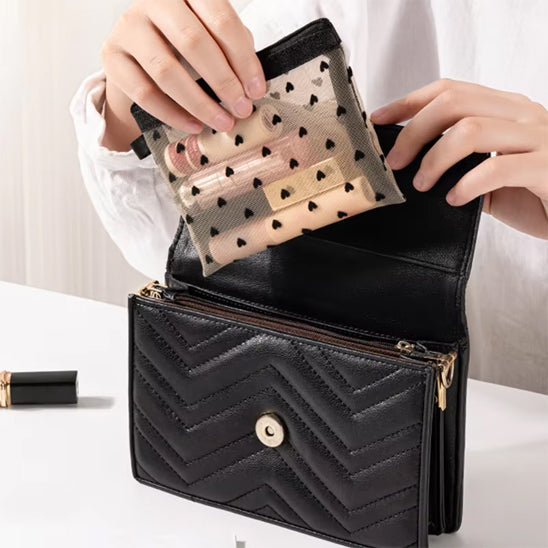 pochette maquillage coeur petit