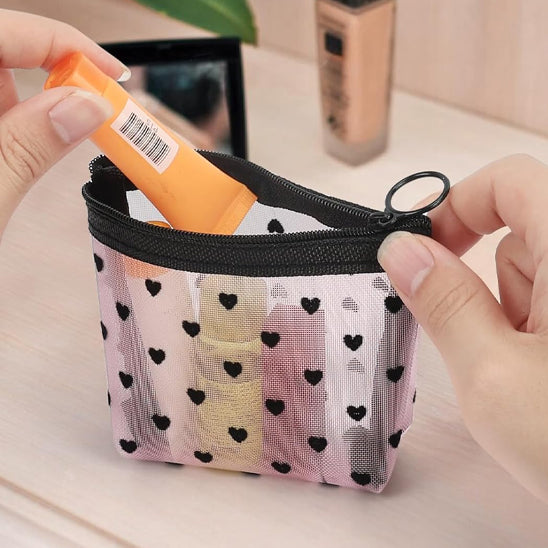 pochette maquillage cœur simple