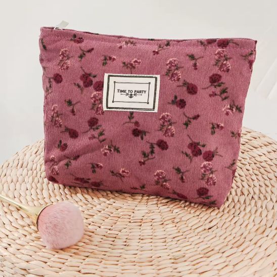 trousse à maquillage bordeaux facile