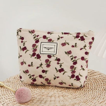 trousse à maquillage fleurie