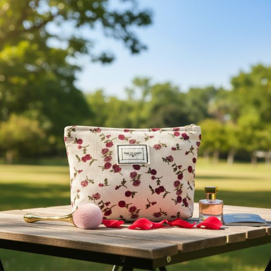 trousse à maquillage vintage fleurie facile